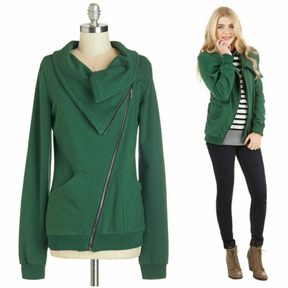 Not Available. NWOT Diagonal Zip Jacket - Picture 2 of 4